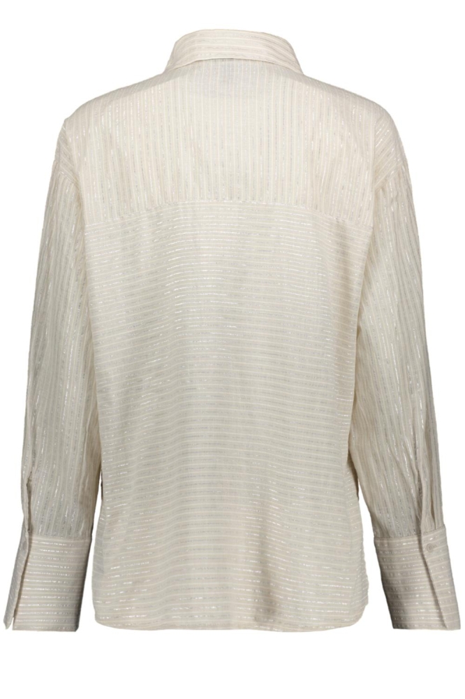 VMPAULINE LS SHIRT WVN GA 10324604 SILVER LINING/SNOW WHITE